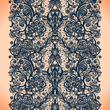 Abstract seamless lace pattern with flowers. Infinitely wallpaper, decoration for your design, lingerie and jewelry. Your invitation cards, wallpaper, and more.