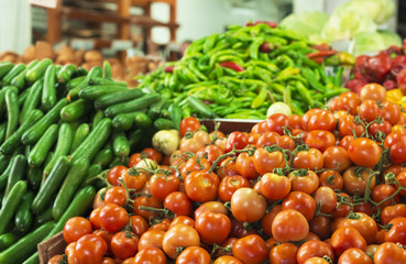 vegetables at a farmers market