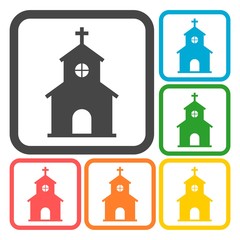 Church icons set