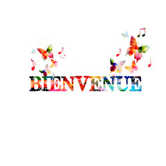 Fototapeta premium Colorful inscription with butterflies