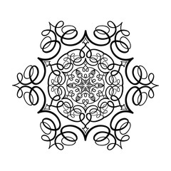 Ornament hand drawn card mandala. Geometric circle element made in vector.