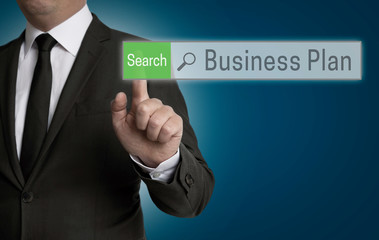 Business Plan browser is operated by businessman concept
