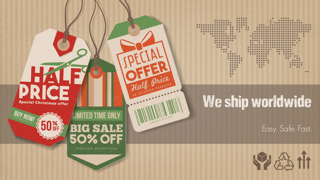 Worldwide shipping banner