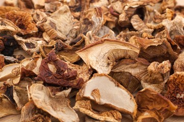 Pile of dried mushroom