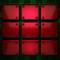 red and green metal background