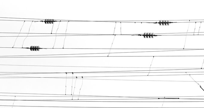 Rows of electricity cables
