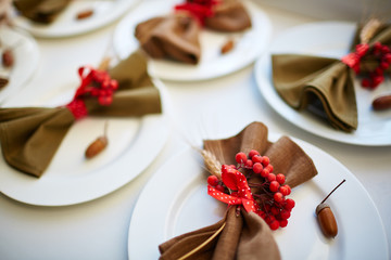 Napkin on plate