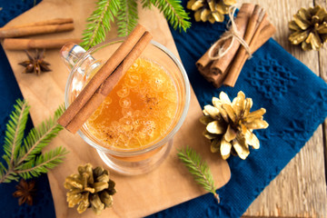 Hot buttered rum cocktail