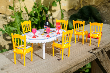 Puppet table with chairs