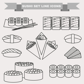 Sushi Plate big icon set