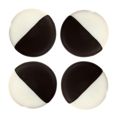 Chocolate and vanilla iced cake cookies