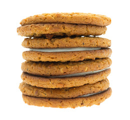 Stack of oatmeal crème cookies