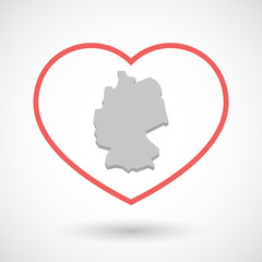 Line hearth icon with  a map of Germany
