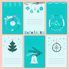 Invitation Christmas cards with place for text.