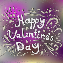 Happy Valentines day typographical holiday card.