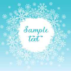 Blue background with snowflakes, vector illustration