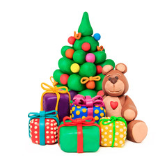 Christmas tree and bear