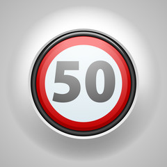 Restricting speed to 50 kilometers per hour traffic sign
