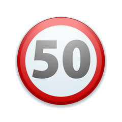 Restricting speed to 50 kilometers per hour traffic sign