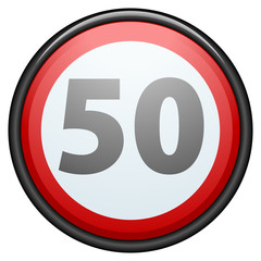 Restricting speed to 50 kilometers per hour traffic sign