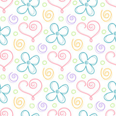 Seamless pattern with hearts