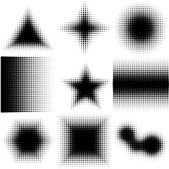 Halftone Dotted Shapes Logo Design 