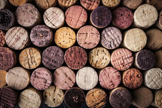 Naklejki Wine corks background close-up