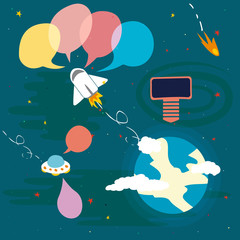 Space Infographic, Vector Illustration, 100% Hand Draw, Easy Edit