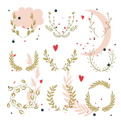 Christmas wreath New Year Holidays set for your design