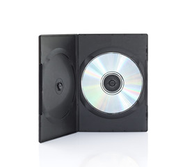  DVD box with disc on white background