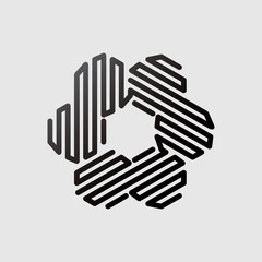 Abstract hexagonal linear shape