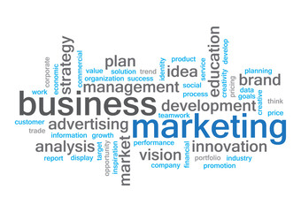 business marketing word cloud - obrazy, fototapety, plakaty