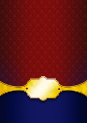 decorative and elegant background with gold, red and blue