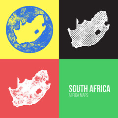 South Africa Grunge Retro Maps - Africa