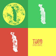 Togo Grunge Retro Maps - Africa