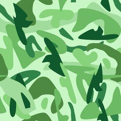 Green camouflage seamless pattern