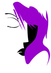 girl with eyes closed