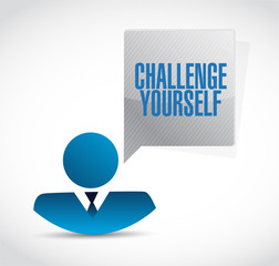 Challenge Yourself businessman sign concept