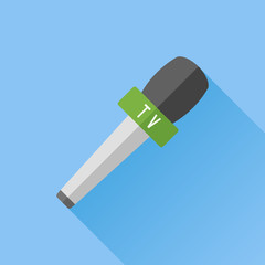 TV microphone flat icon