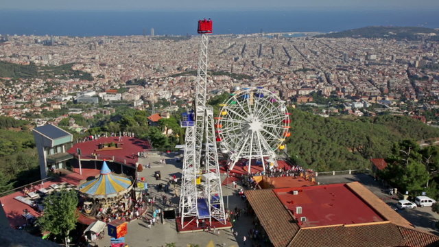 Amusement Park  at Tibidabo  in Barcelona, Spain.  