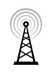 Black transmitter icon on white background