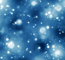 Christmas blue  bokeh background.