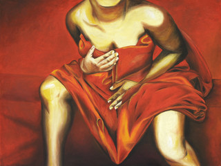 Painting surprised woman
