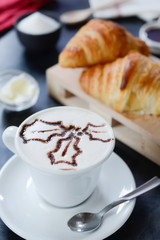 Breakfast cappuccino design - christam leaf