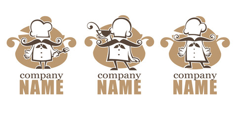 cooking symbols, food and chef silhouettes, vector collection em