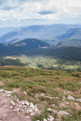 Fototapeta na wymiar the hillside on top of mountain range