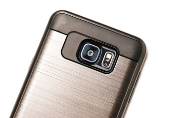 Cellphone Digital Camera. Smartphone Camera Lens Closeup on isol