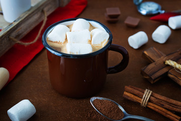 hot chocolate and marshmallows
