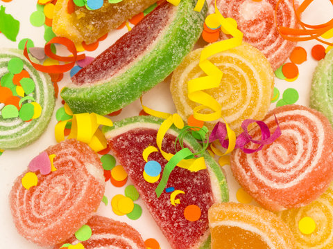 candies with confetti