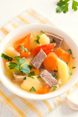 Meat and vegetables soup